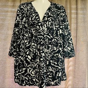 George 2x black and white blouse